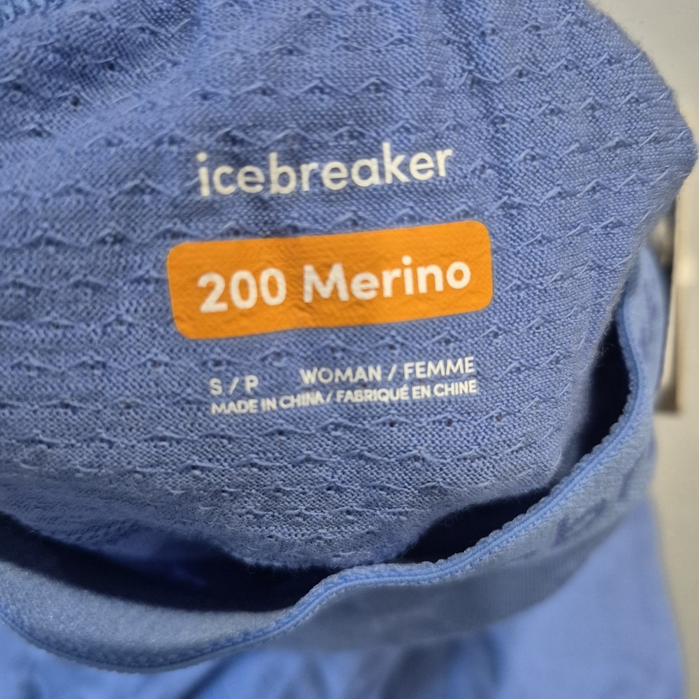 Icebreaker Merino Wool Leggings Womens Small Blue 200 ZoneKnit Base Layer Vented - Picture 5 of 11